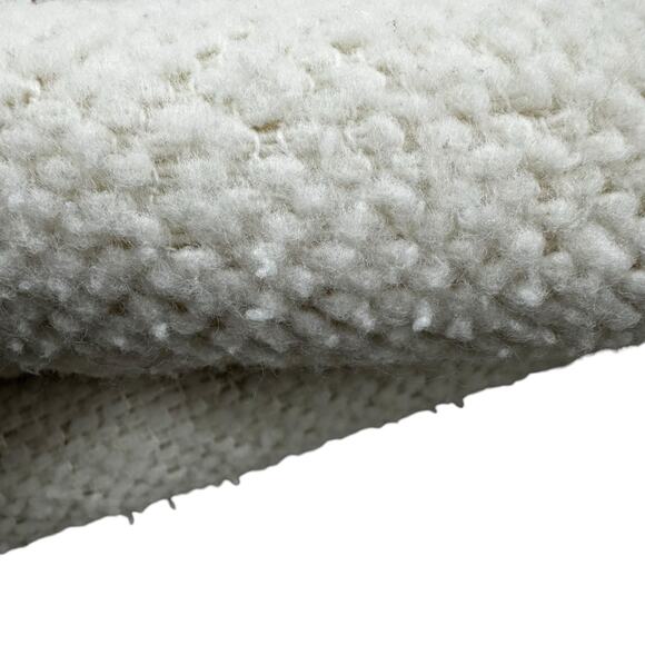 Vintage FARIBO Wool Acrylic Blanket Ivory Satin Trim Woven Texture 68x82 Cottage - Picture 13 of 13